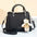 Macaron Color PU Suitcase Square Packing Handbag - Black
