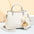 Macaron Color PU Suitcase Square Packing Handbag - White