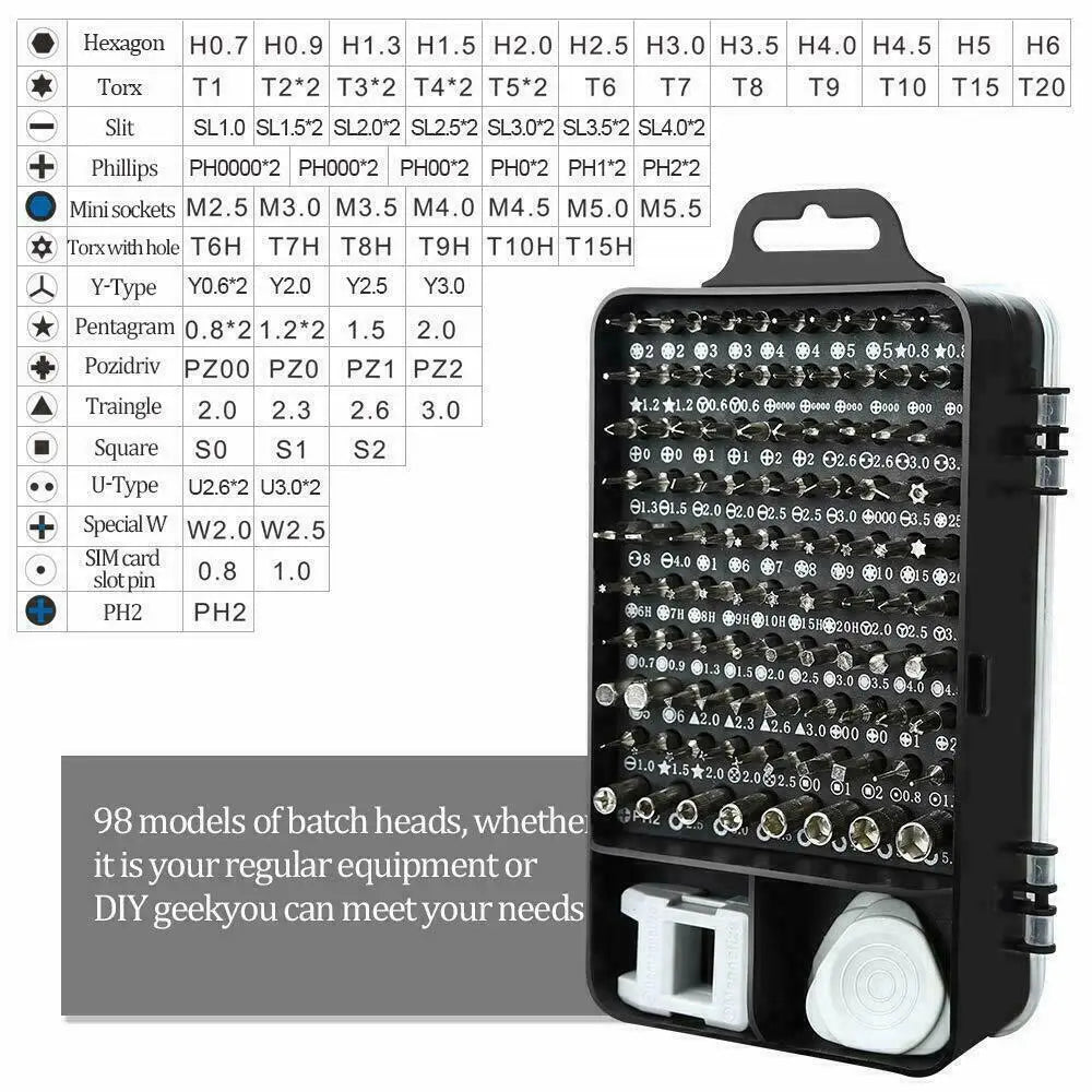 Magnetic Precision Bit Set with 115 in 1 Multifunctional Repair Tools W13633654 5