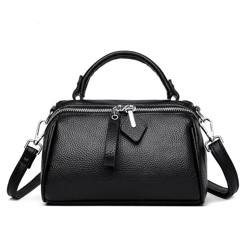 MaxiLeather Crossbody Bag - Black