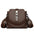 Medium Crossbody PU Bag with Open Pocket and Polyester Lining - Brown