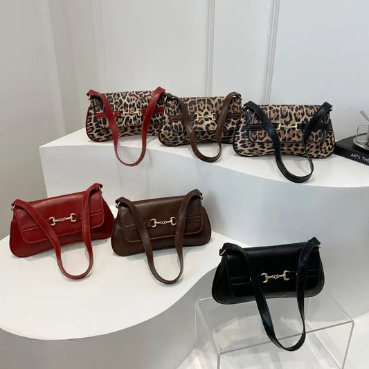 Medium Hard PU Suitcase with Leopard Print and Three Dimensional Pocket