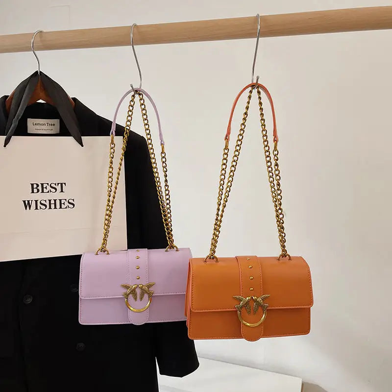 Medium Hard PU Synthetic Leather Suitcase with Double Shoulder Connectors