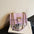 Medium Hard PU Synthetic Leather Suitcase with Double Shoulder Connectors - Light Purple