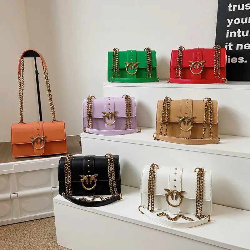 Medium Hard PU Synthetic Leather Suitcase with Double Shoulder Connectors