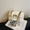 Medium Hard PU Synthetic Leather Suitcase with Double Shoulder Connectors - White