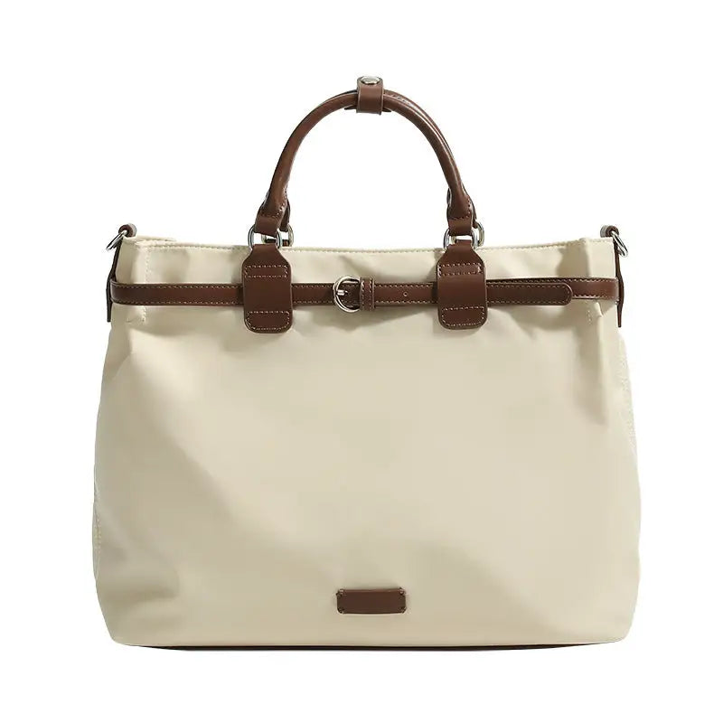 Medium Nylon Tote Bag with Open Pocket in Multiple Colors