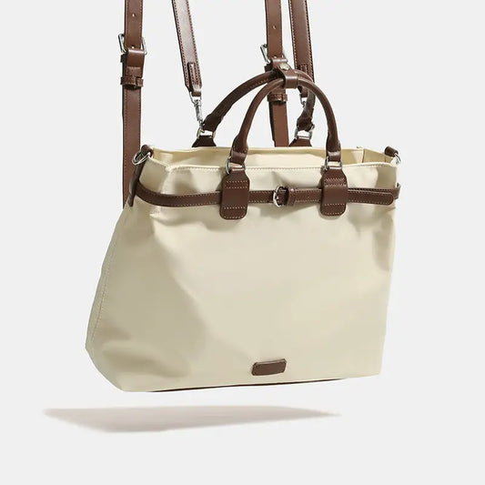 Medium Nylon Tote Bag with Open Pocket in Multiple Colors