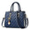 Medium Polyester Street Trend PU Bag with Zipper and Internal Pockets - Dark Blue