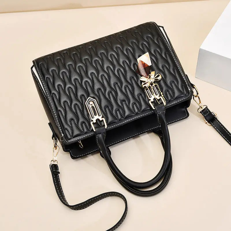 Medium Polyester Street Trend PU Bag with Zipper and Internal Pockets
