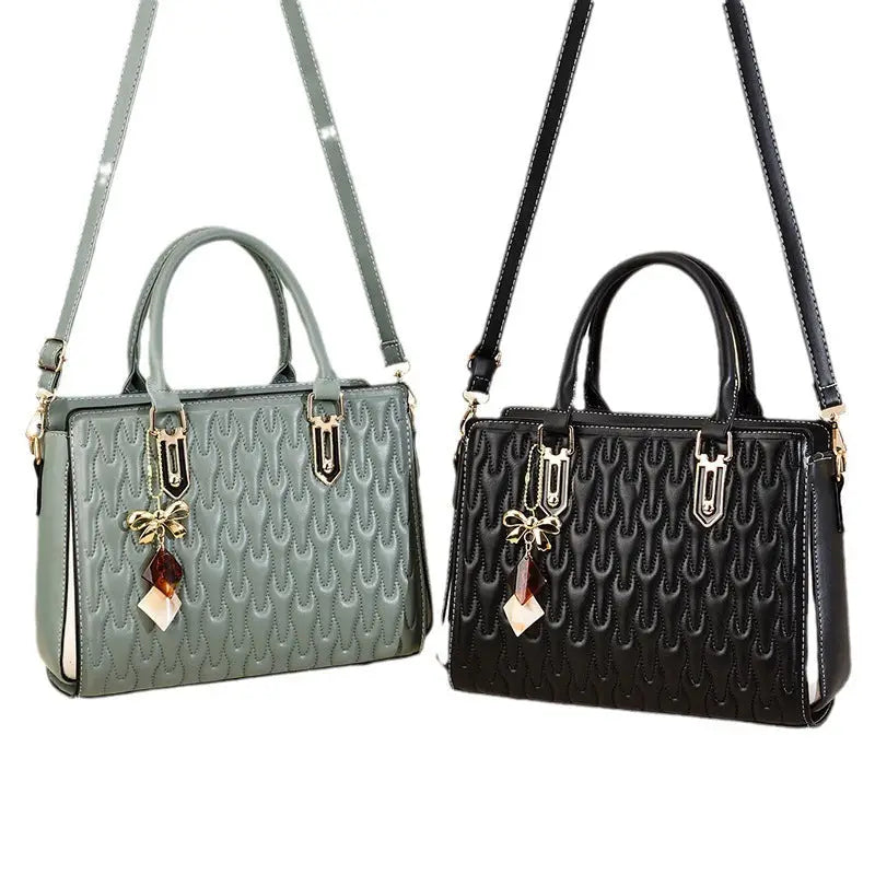 Medium Polyester Street Trend PU Bag with Zipper and Internal Pockets