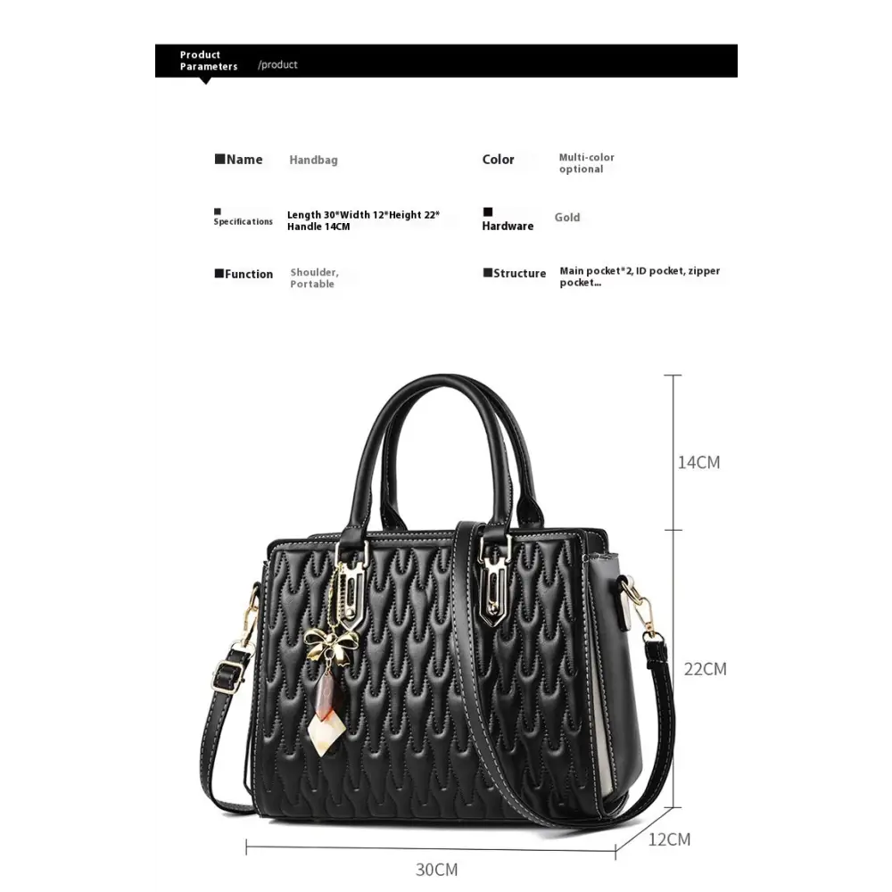 Medium Polyester Street Trend PU Bag with Zipper and Internal Pockets