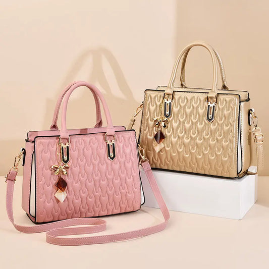 Medium Polyester Street Trend PU Bag with Zipper and Internal Pockets