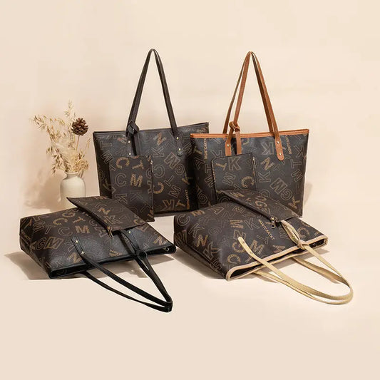 Medium PU Bucket Bag with Multiple Pockets in Brown and Apricot