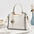 Medium PU Bucket Bag with Zipper and Multiple Color Options - White / Length 25 Width 12 Height 20