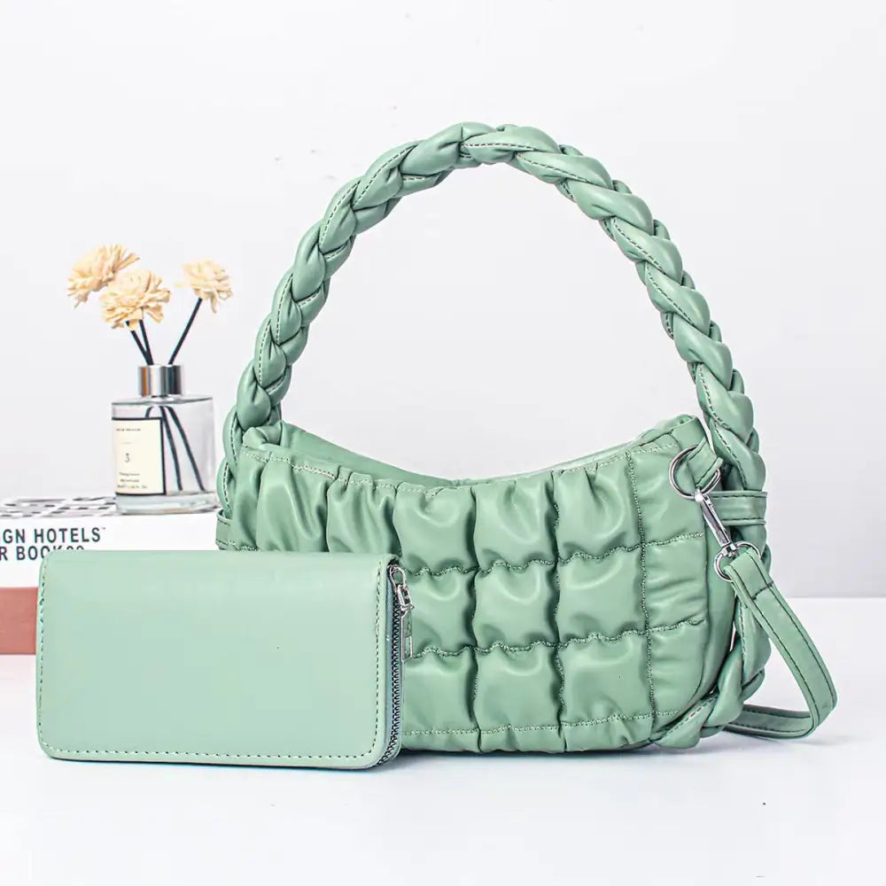 Medium PU Bucket Suitcase Bag with Internal Zipper and Multiple Compartments