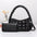 Medium PU Bucket Suitcase Bag with Internal Zipper and Multiple Compartments - Black / Length 24 Width 7 Height 14