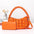 Medium PU Bucket Suitcase Bag with Internal Zipper and Multiple Compartments - Orange / Length 24 Width 7 Height 14