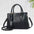 Medium PU Business Suitcase with Three Dimensional Pocket and Lock - Black