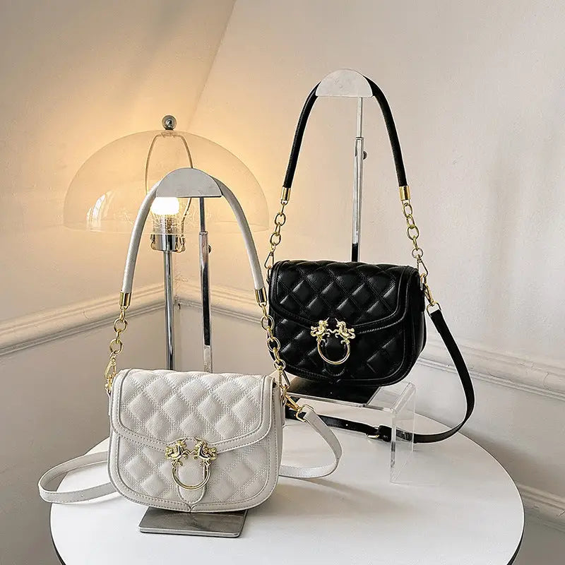 Medium PU Clamshell Crossbody Bag with Single Shoulder Strap
