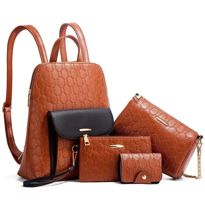 Medium PU Daily Competition Bag with Three-Dimensional Pocket - Dark Brown