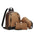 Medium PU Flap Shoulder Bag with Contrast Color and Zipper Compartment - Khaki