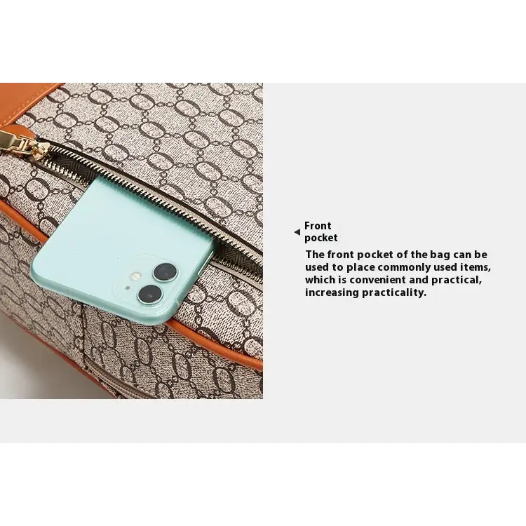 Medium PU Flap Shoulder Bag with Contrast Color and Zipper Compartment