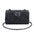 Medium PU Flap Shoulder Bag with Multiple Compartments - Black