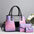 Medium PU Handbag with Sandwich Pocket in Multiple Colors - Purple / 31x13x22cm