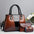 Medium PU Handbag with Sandwich Pocket in Multiple Colors - Yellowish Brown / 31x13x22cm