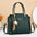 Medium PU Horizontal Square Bag with Sandwich Zipper Pocket - Green