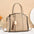 Medium PU Horizontal Square Bag with Sandwich Zipper Pocket - Khaki