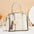 Medium PU Horizontal Square Bag with Sandwich Zipper Pocket - White