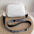 Medium PU Horizontal Square Bag with Three-Dimensional Pocket - English Pattern White