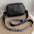 Medium PU Horizontal Square Bag with Three-Dimensional Pocket - English Pattern Black