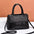 Medium PU Horizontal Square Handbag with Outer Slit Pocket - Black / 25X11X17CM