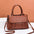 Medium PU Horizontal Square Handbag with Outer Slit Pocket - Caramel / 25X11X17CM