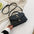 Medium PU Horizontal Square Suitcase with Soft Handle and Outer Pocket - Black