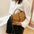Medium PU Horizontal Square Suitcase with Soft Handle and Outer Pocket - Brown