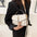 Medium PU Horizontal Square Suitcase with Soft Handle and Outer Pocket - White