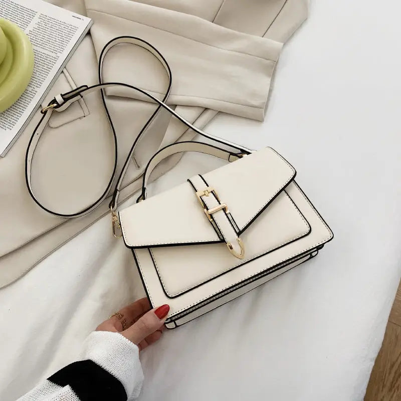 Medium PU Horizontal Square Suitcase with Soft Handle and Outer Pocket