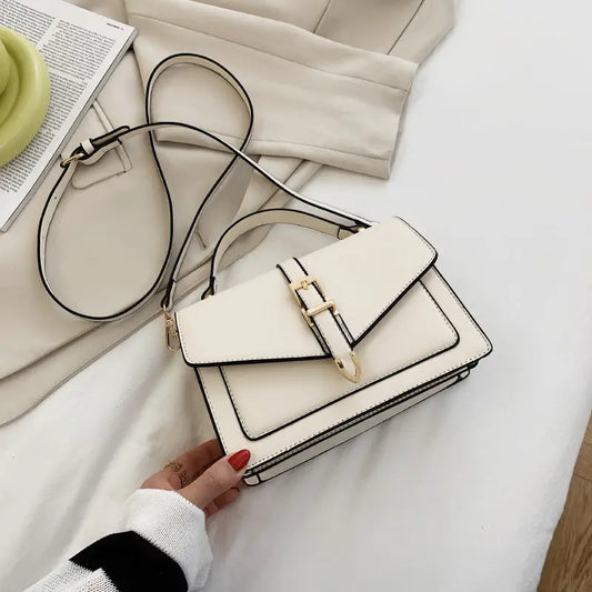 Medium PU Horizontal Square Suitcase with Soft Handle and Outer Pocket