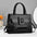 Medium PU Leather Handbag with Outer Bag and Sandwich Pocket for Ladies - Black / 28x11x21cm