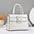 Medium PU Leather Handbag with Outer Bag and Sandwich Pocket for Ladies - White / 28x11x21cm
