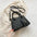 Medium PU Leather Handbag with Sandwich Pocket and Mobile Phone Compartment - Black