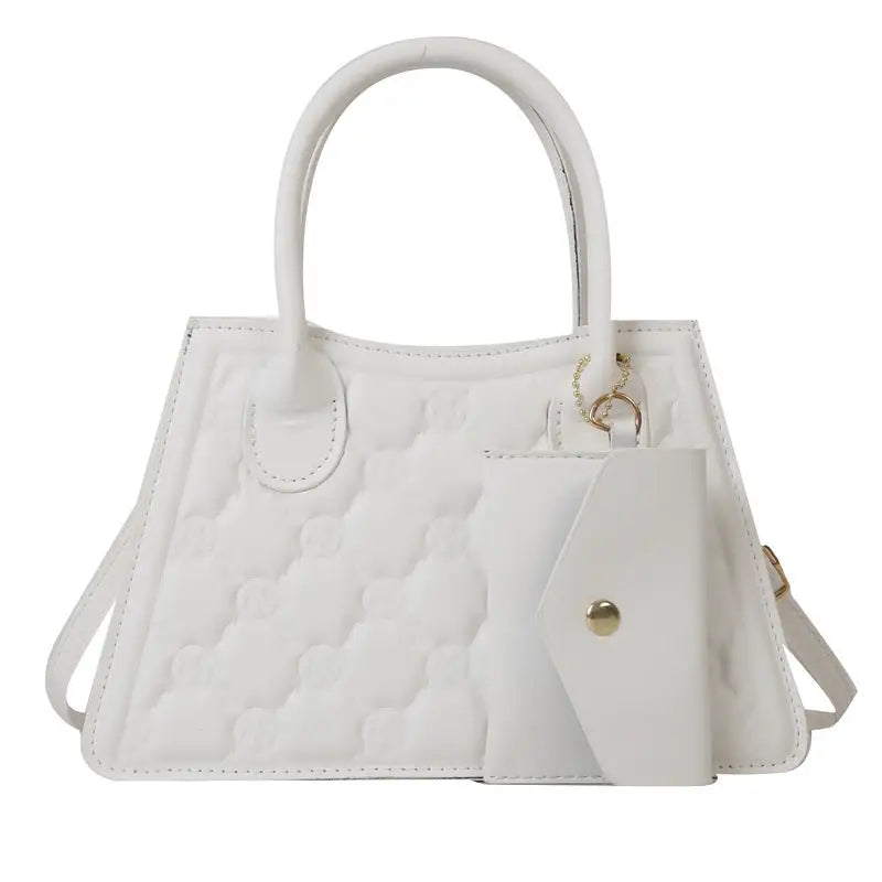 Medium PU Leather Handbag with Sandwich Pocket and Mobile Phone Compartment
