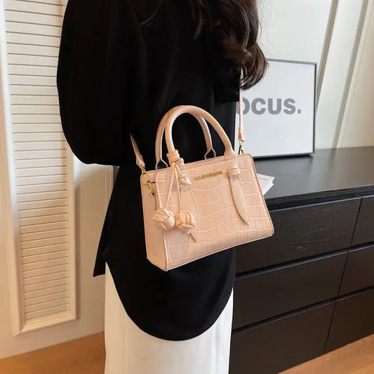 Medium PU Leather Urban Handbag with Sandwich Pocket