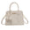 Medium PU Leather Urban Handbag with Sandwich Pocket - Beige
