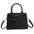 Medium PU Leather Urban Handbag with Sandwich Pocket - Black