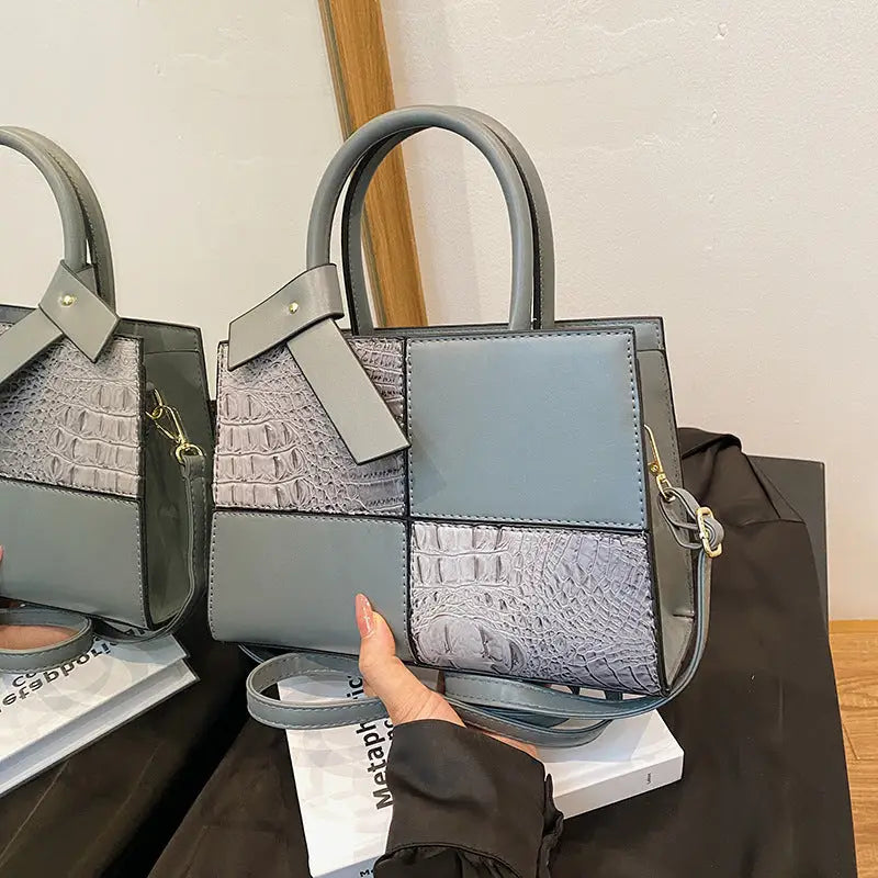 Medium PU Leather Women’s Crossbody Bag with Outer Slit Pocket - Gray